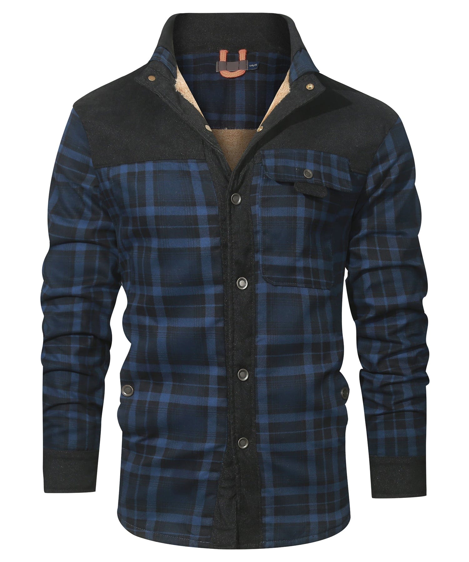 Flannel Jacket Quilted Faux Fur Lined