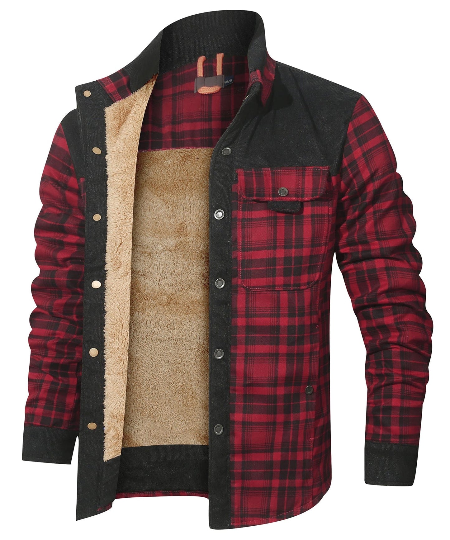 Flannel Jacket Quilted Faux Fur Lined