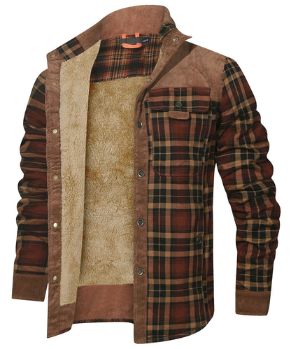 Flannel Jacket Quilted Faux Fur Lined