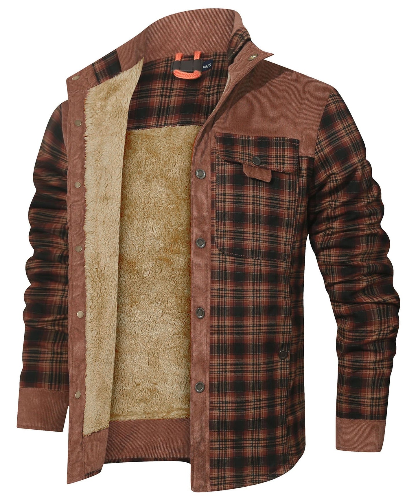 Flannel Jacket Quilted Faux Fur Lined