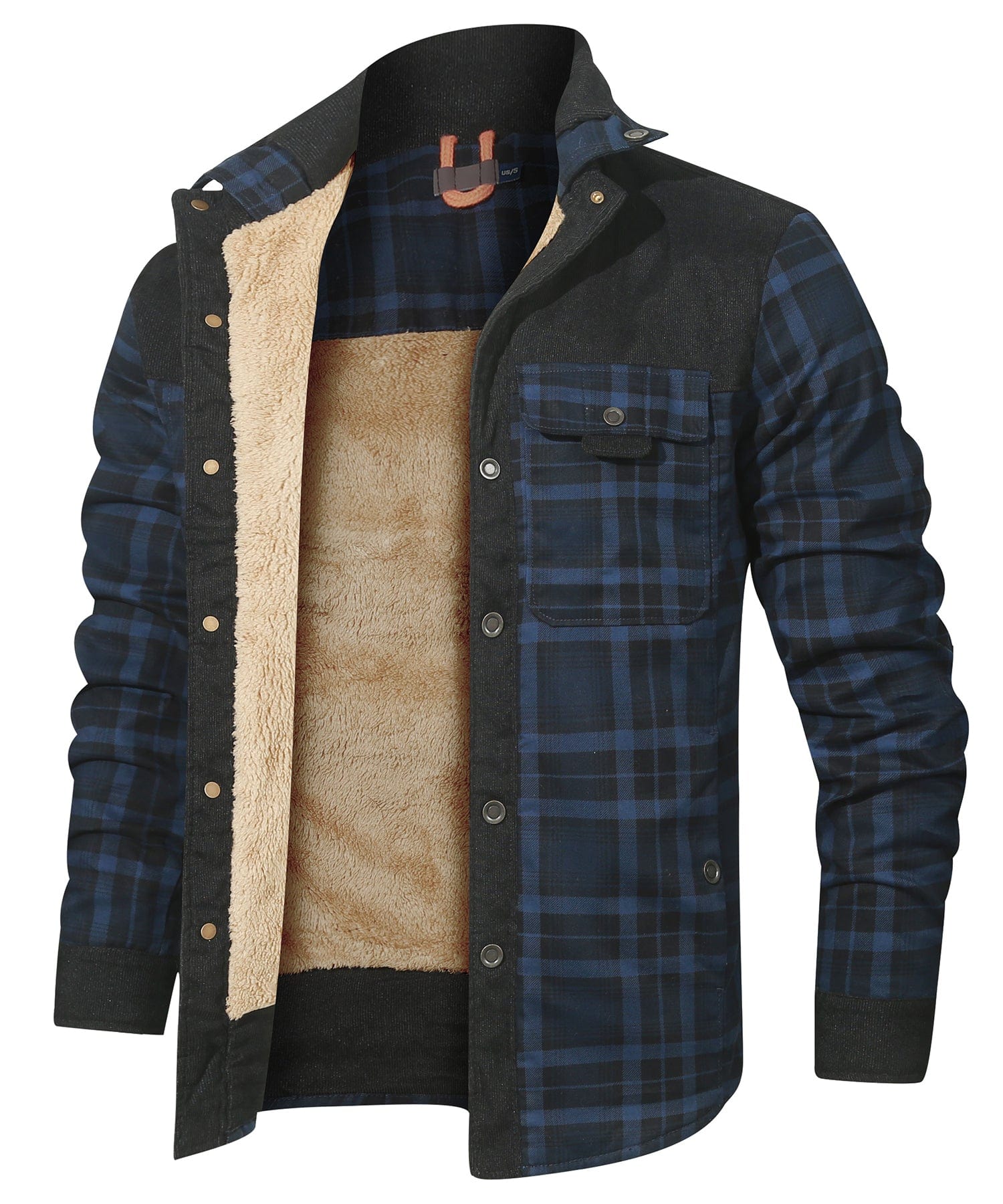 Flannel Jacket Quilted Faux Fur Lined
