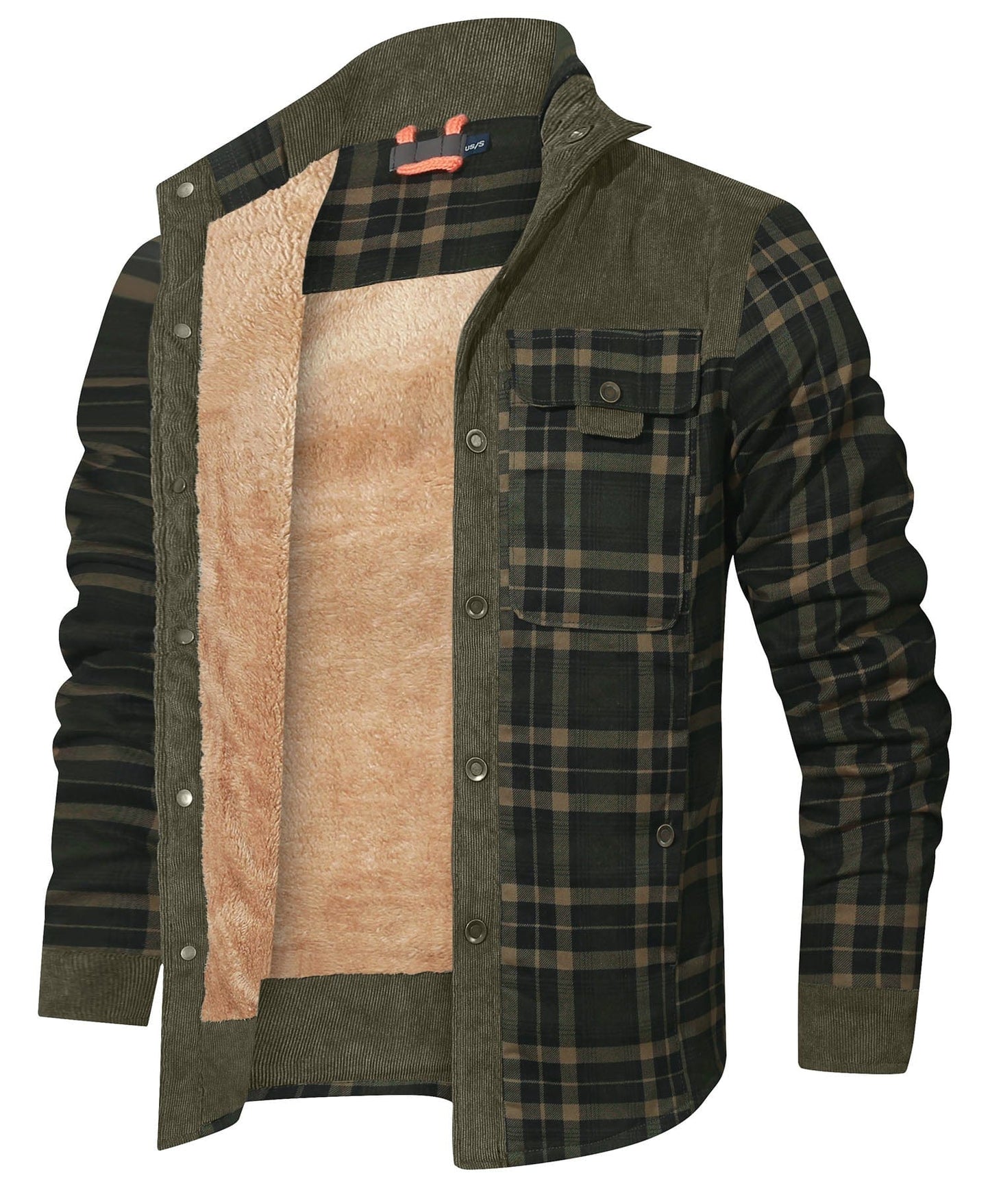 Flannel Jacket Quilted Faux Fur Lined