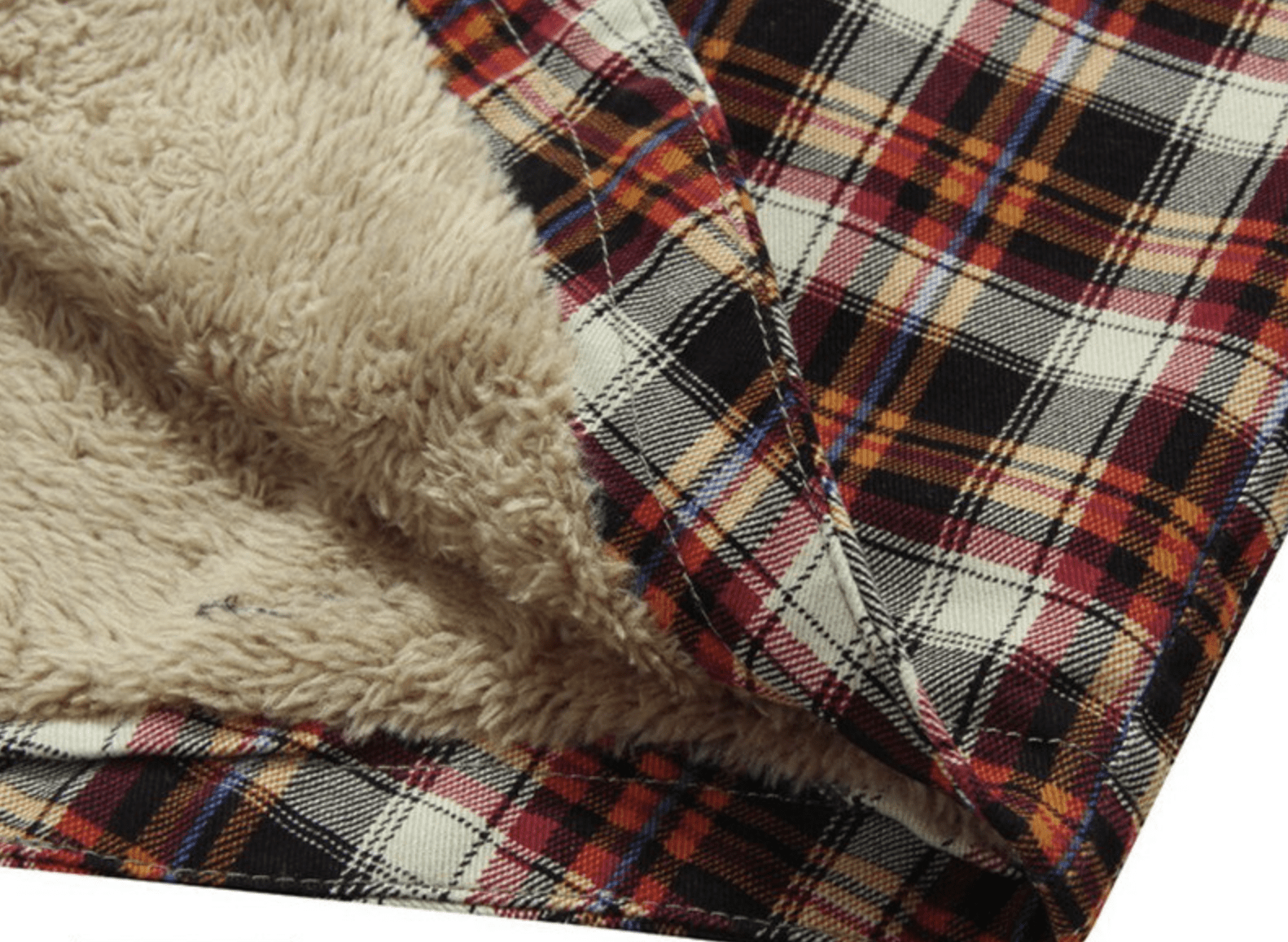 Flannel Jacket Quilted Sleeves Faux Fur Lined