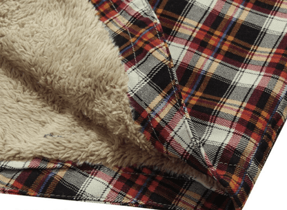 Flannel Jacket Quilted Sleeves Faux Fur Lined