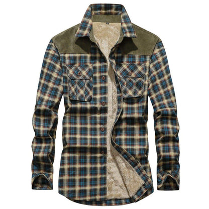 Flannel Jacket Quilted Sleeves Faux Fur Lined