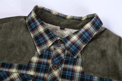 Flannel Jacket Quilted Sleeves Faux Fur Lined
