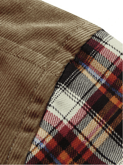 Flannel Jacket Quilted Sleeves Faux Fur Lined