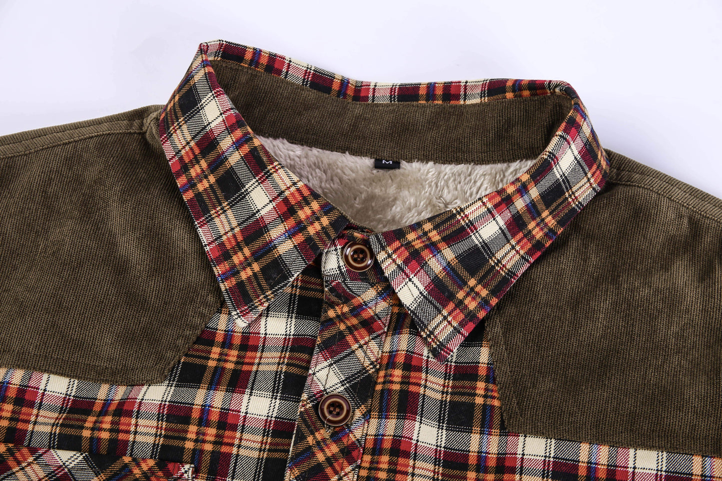 Flannel Jacket Quilted Sleeves Faux Fur Lined