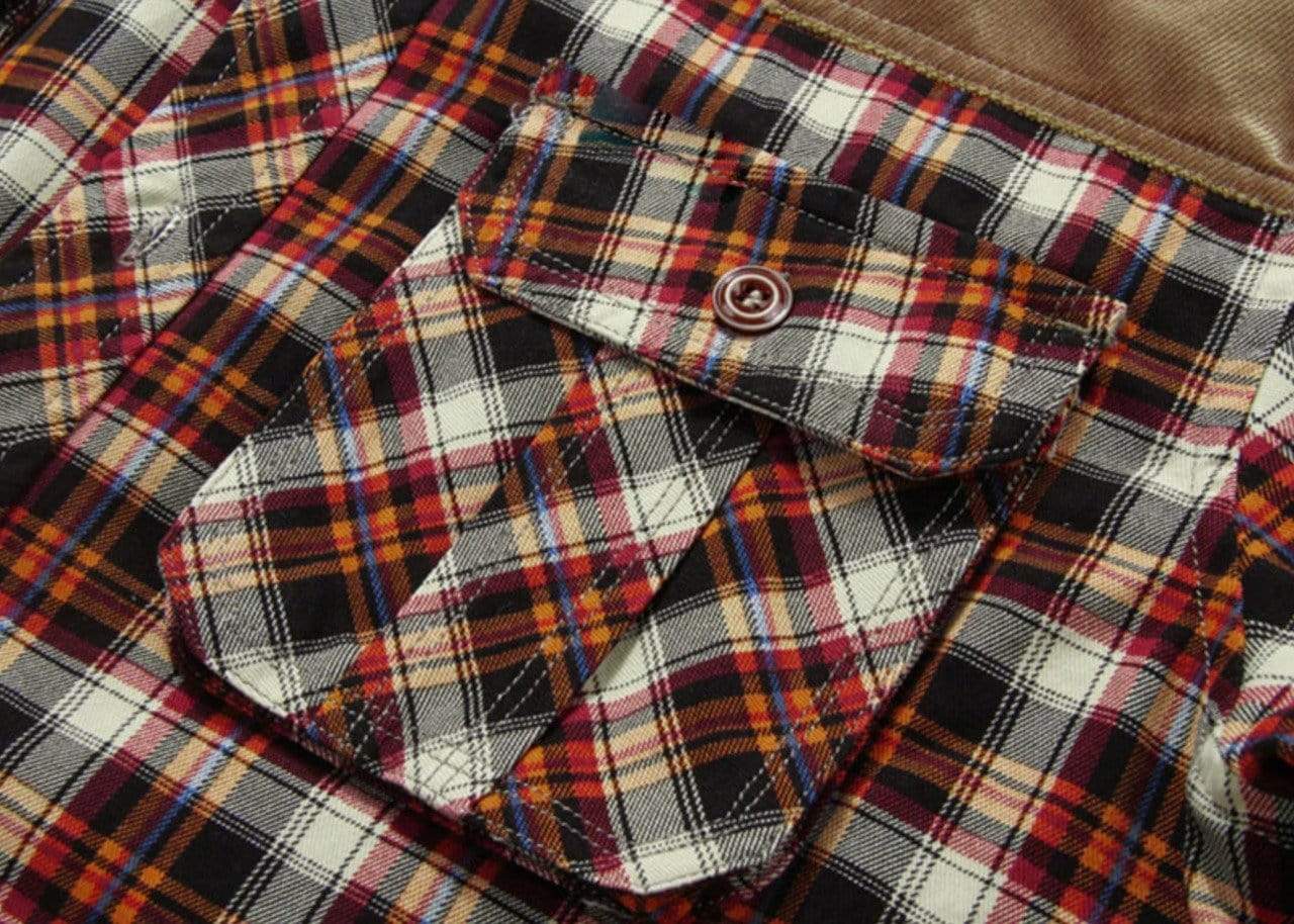 Flannel Jacket Quilted Sleeves Faux Fur Lined