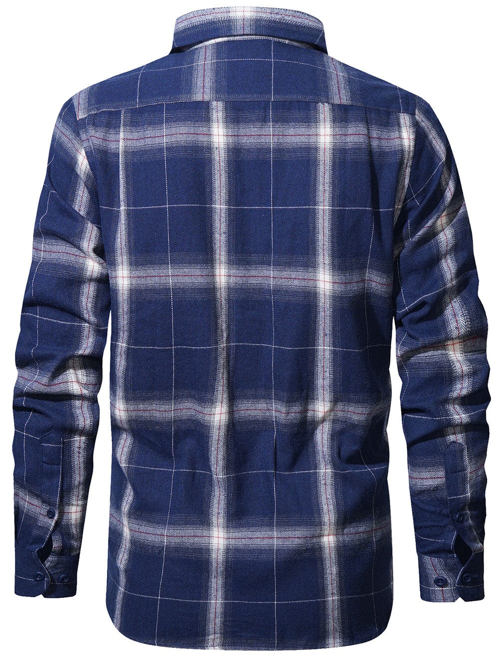 Flannel Shirt Cotton Blend Plaid Long Sleeve