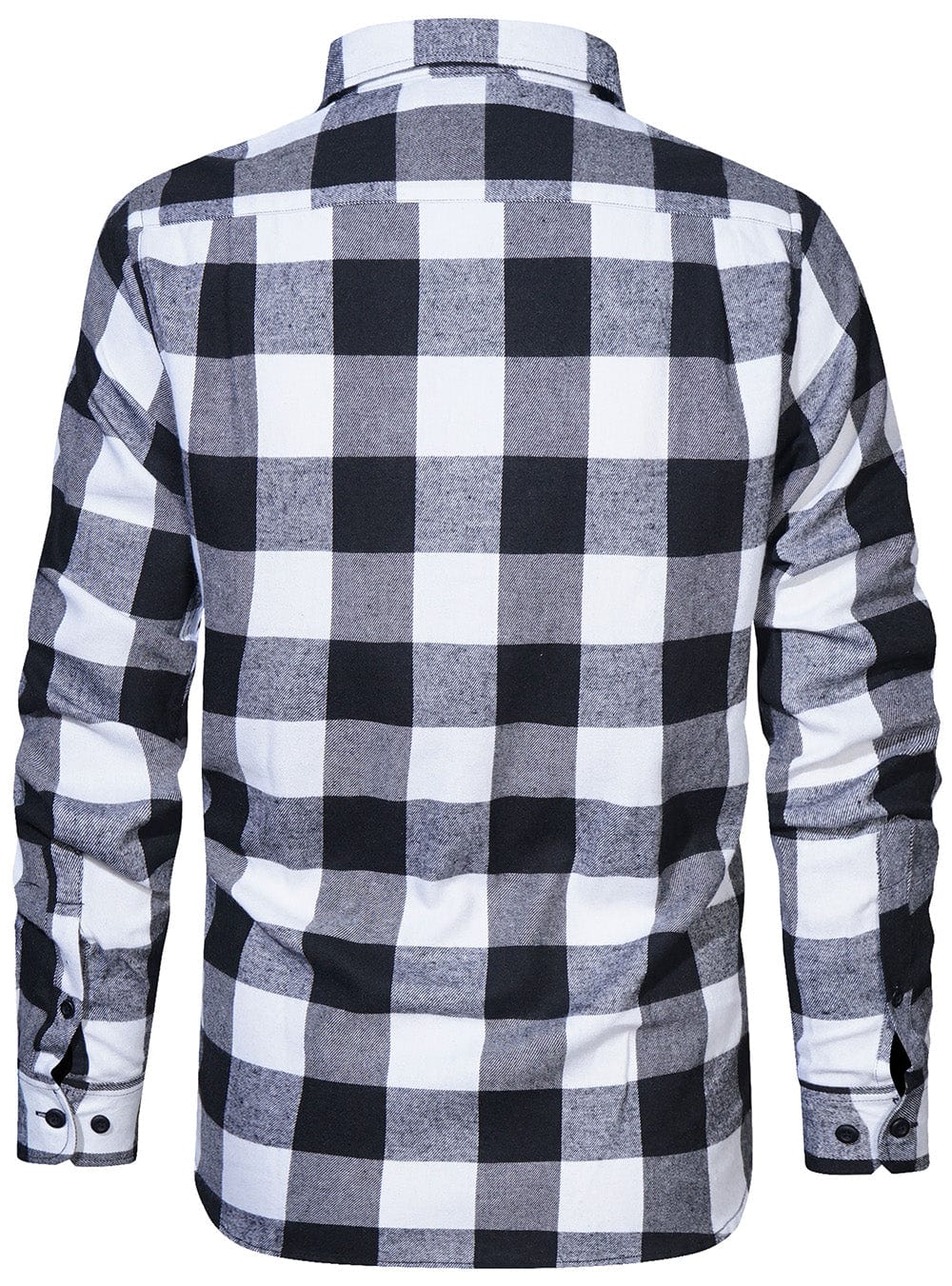 Flannel Shirt Cotton Blend Plaid Long Sleeve