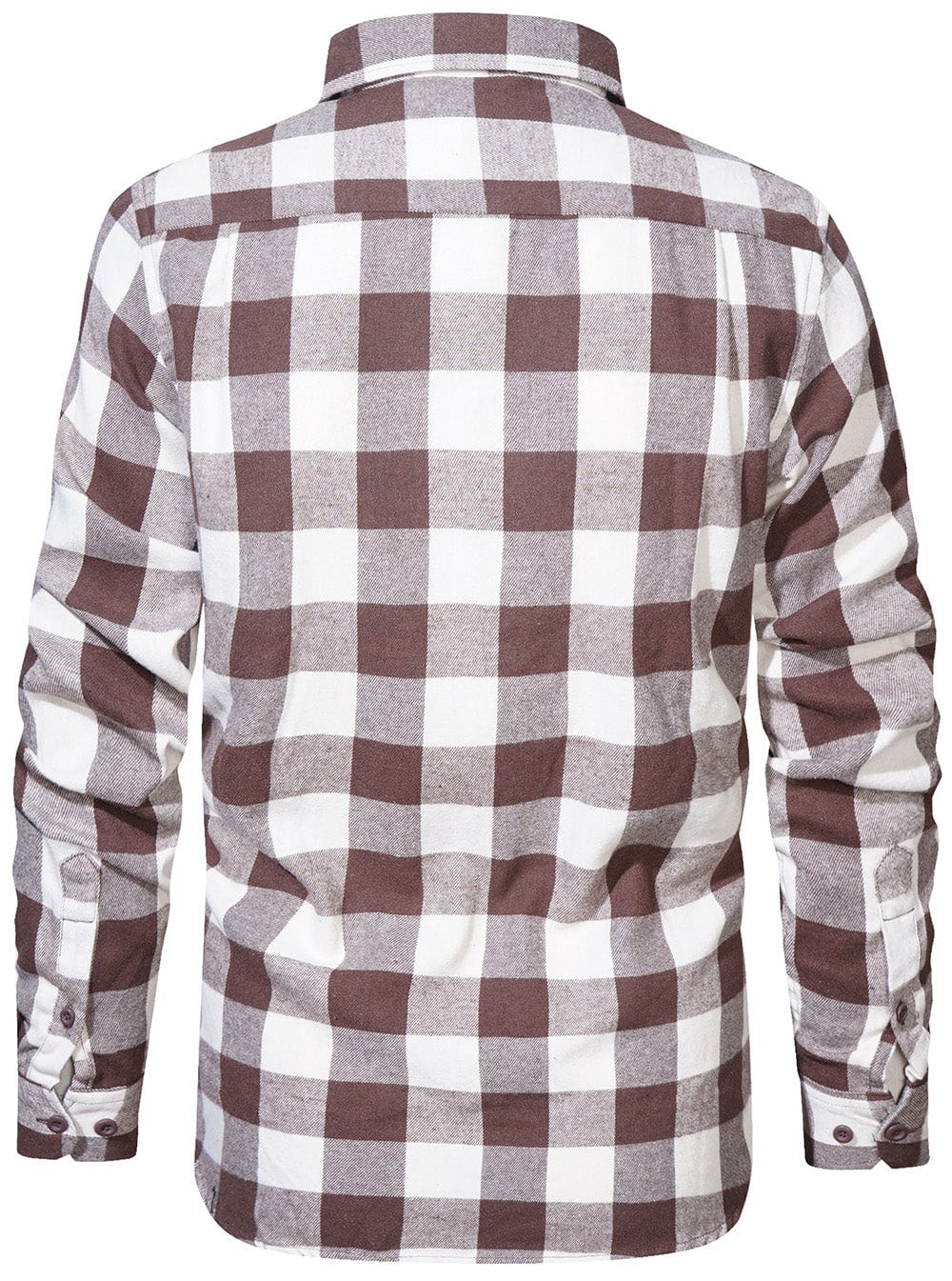 Flannel Shirt Cotton Blend Plaid Long Sleeve
