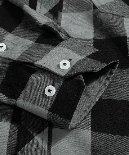 Flannel Shirt Lightweight Plaid Button-Down