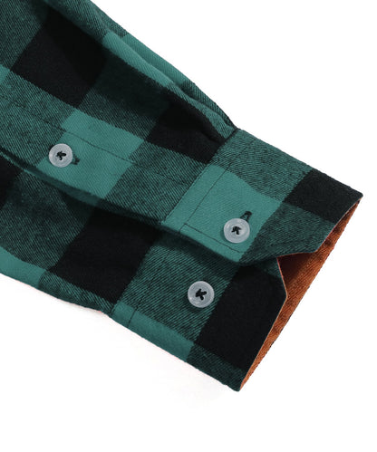 Flannel Shirt Lightweight Plaid Button-Down