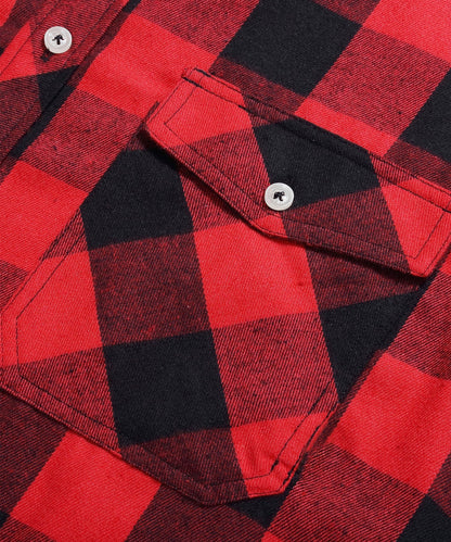 Flannel Shirt Lightweight Plaid Button-Down