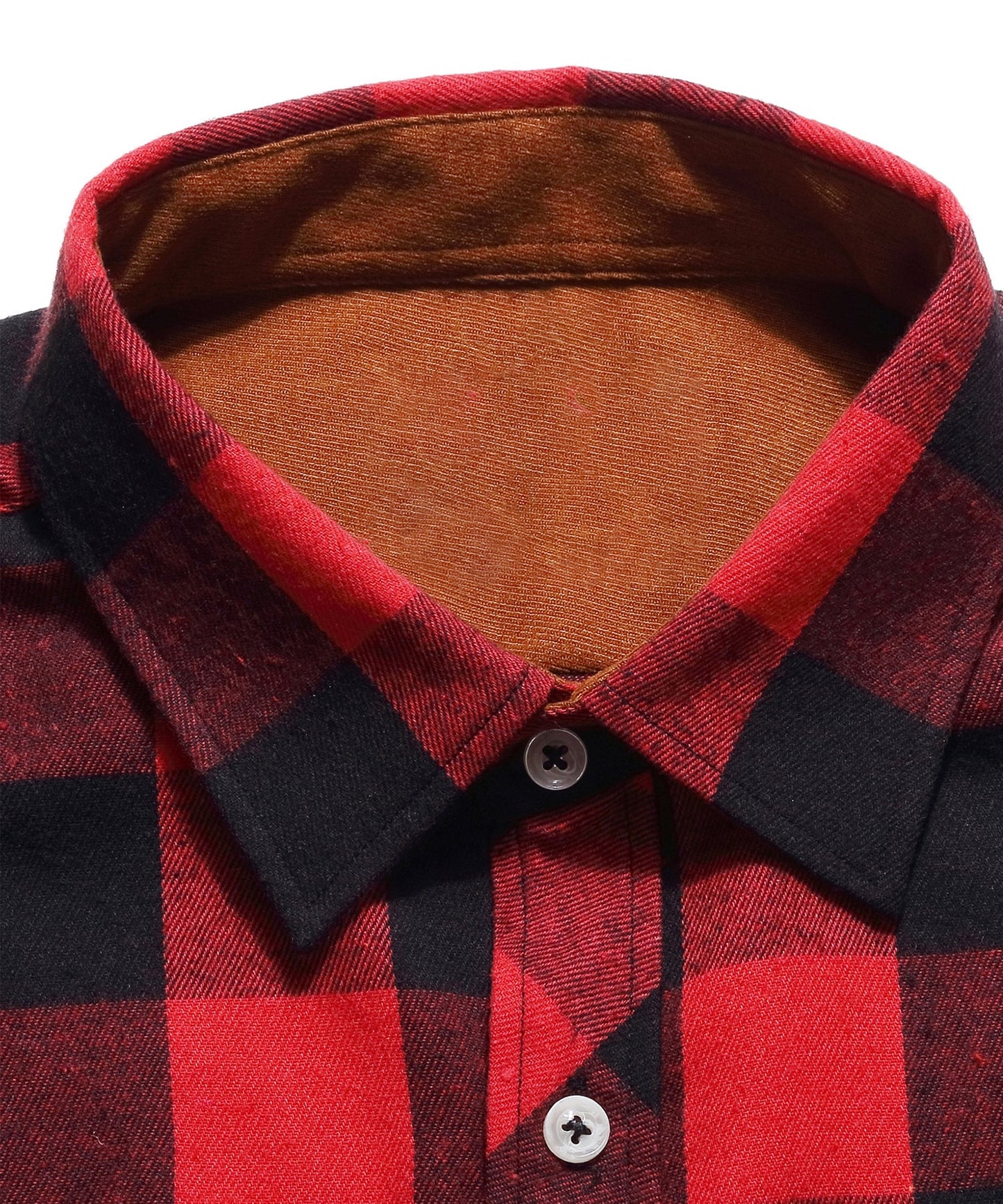Flannel Shirt Lightweight Plaid Button-Down
