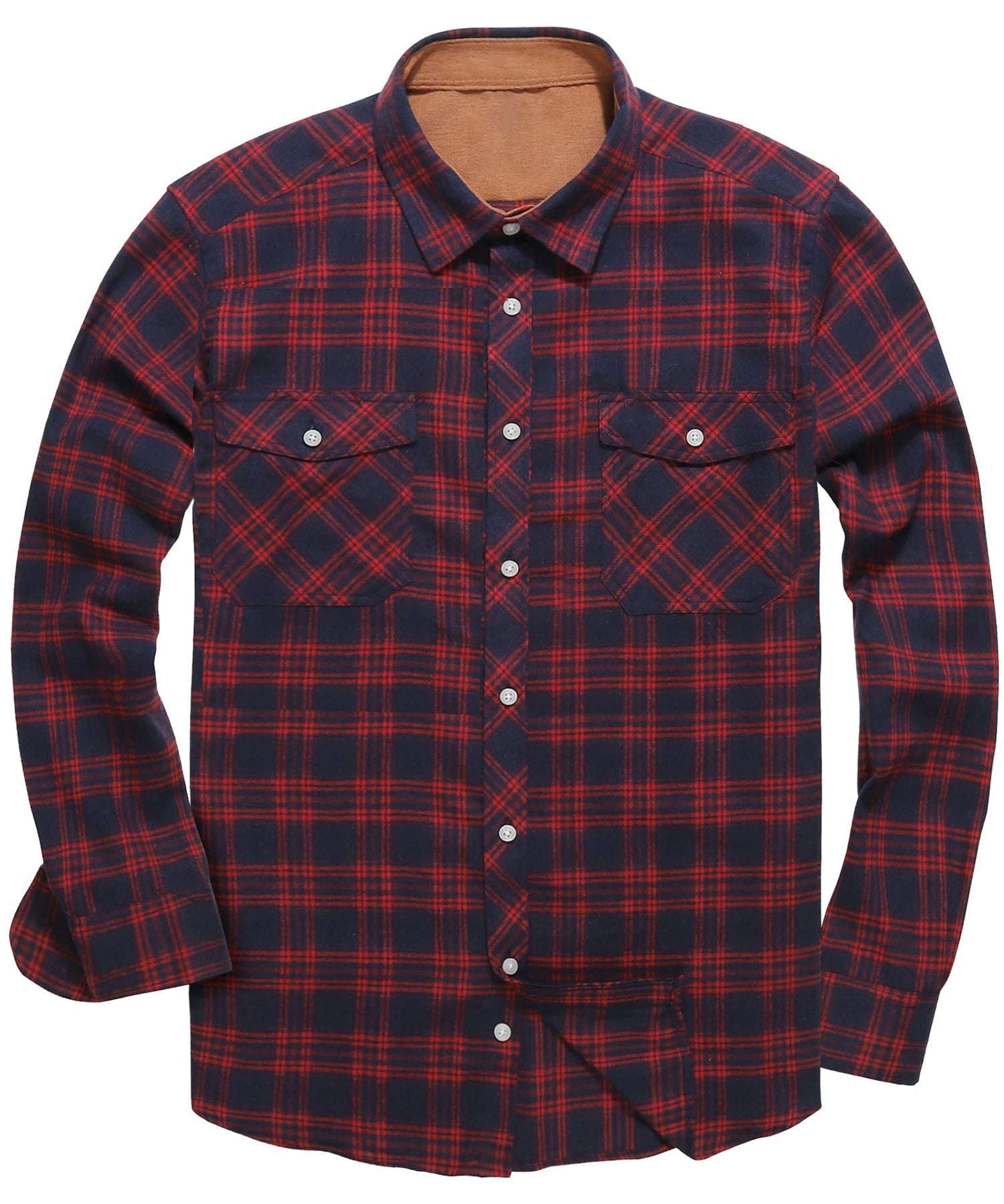 Flannel Shirt Lightweight Plaid Button-Down