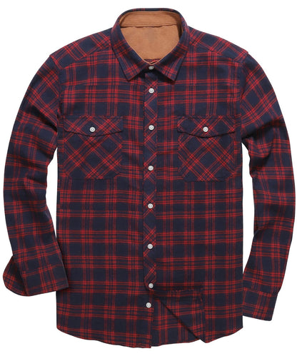 Flannel Shirt Lightweight Plaid Button-Down