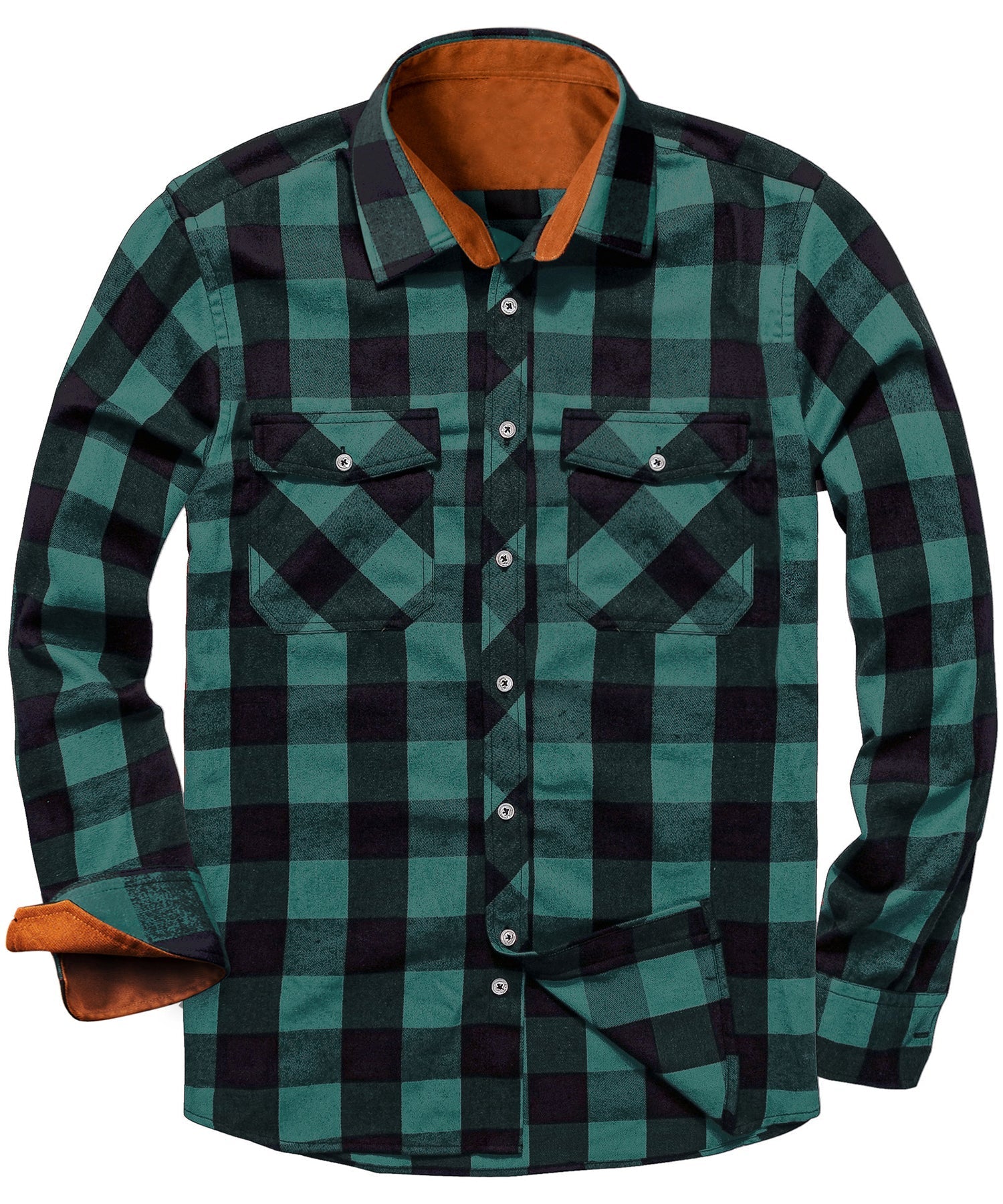 Flannel Shirt Lightweight Plaid Button-Down