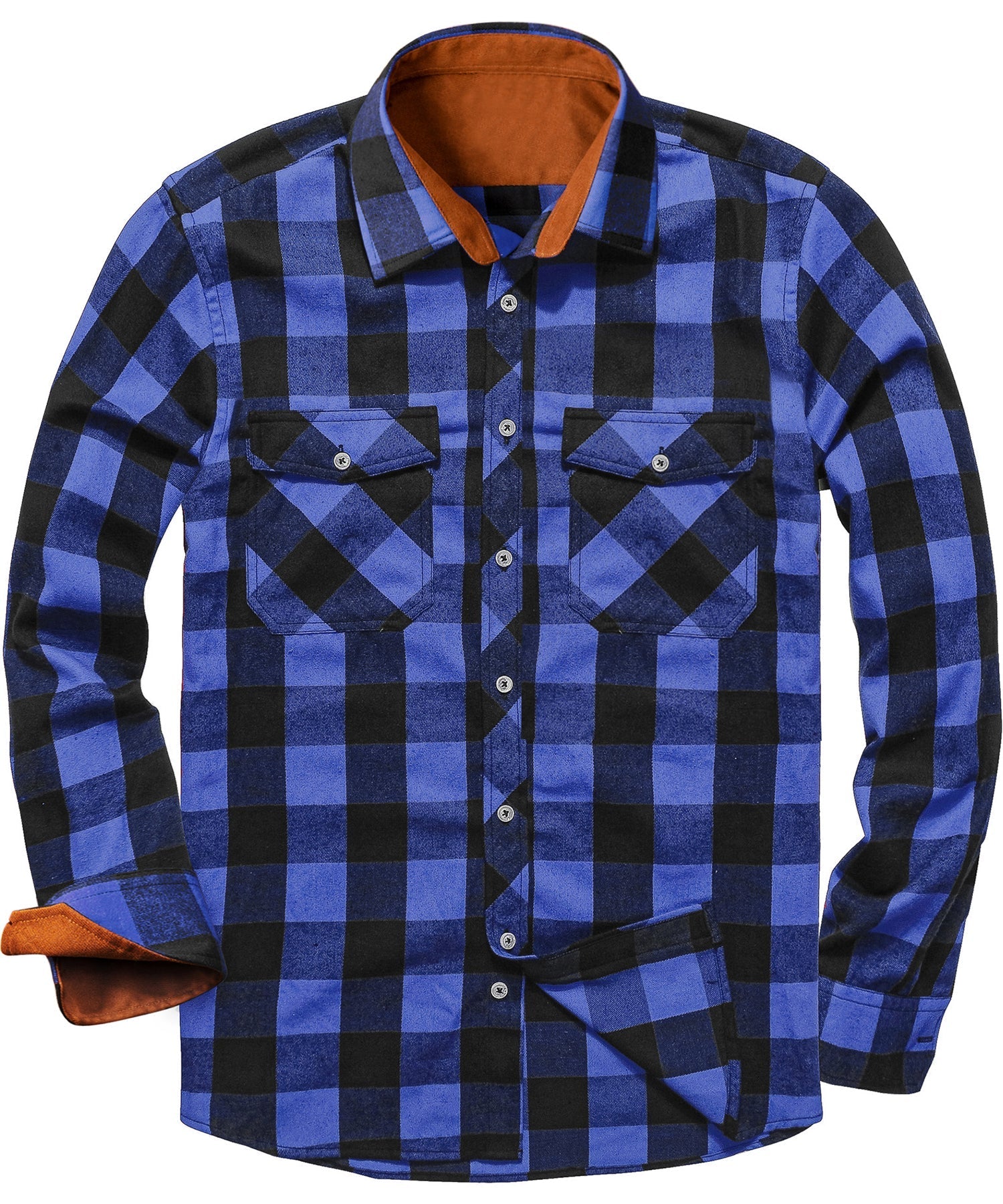 Flannel Shirt Lightweight Plaid Button-Down