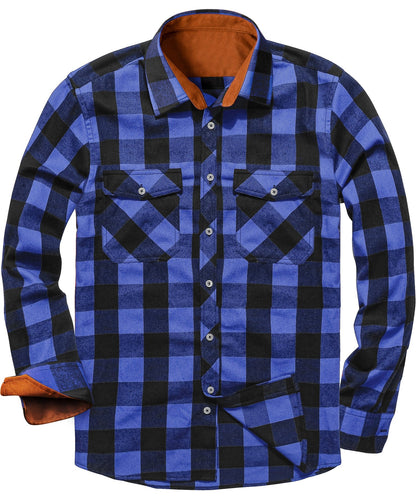Flannel Shirt Lightweight Plaid Button-Down