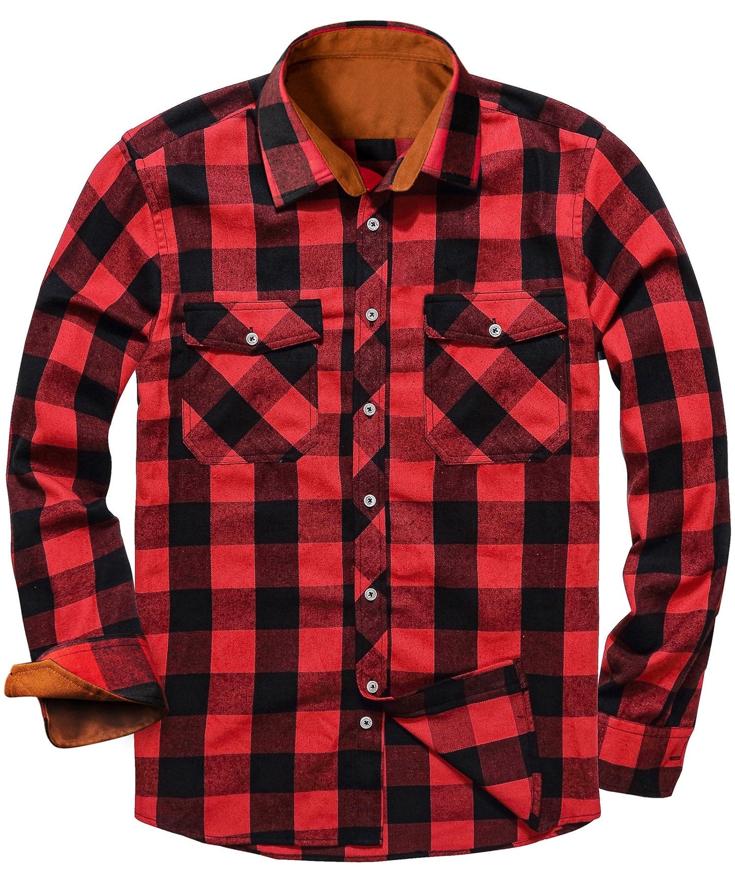 Flannel Shirt Lightweight Plaid Button-Down
