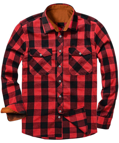 Flannel Shirt Lightweight Plaid Button-Down