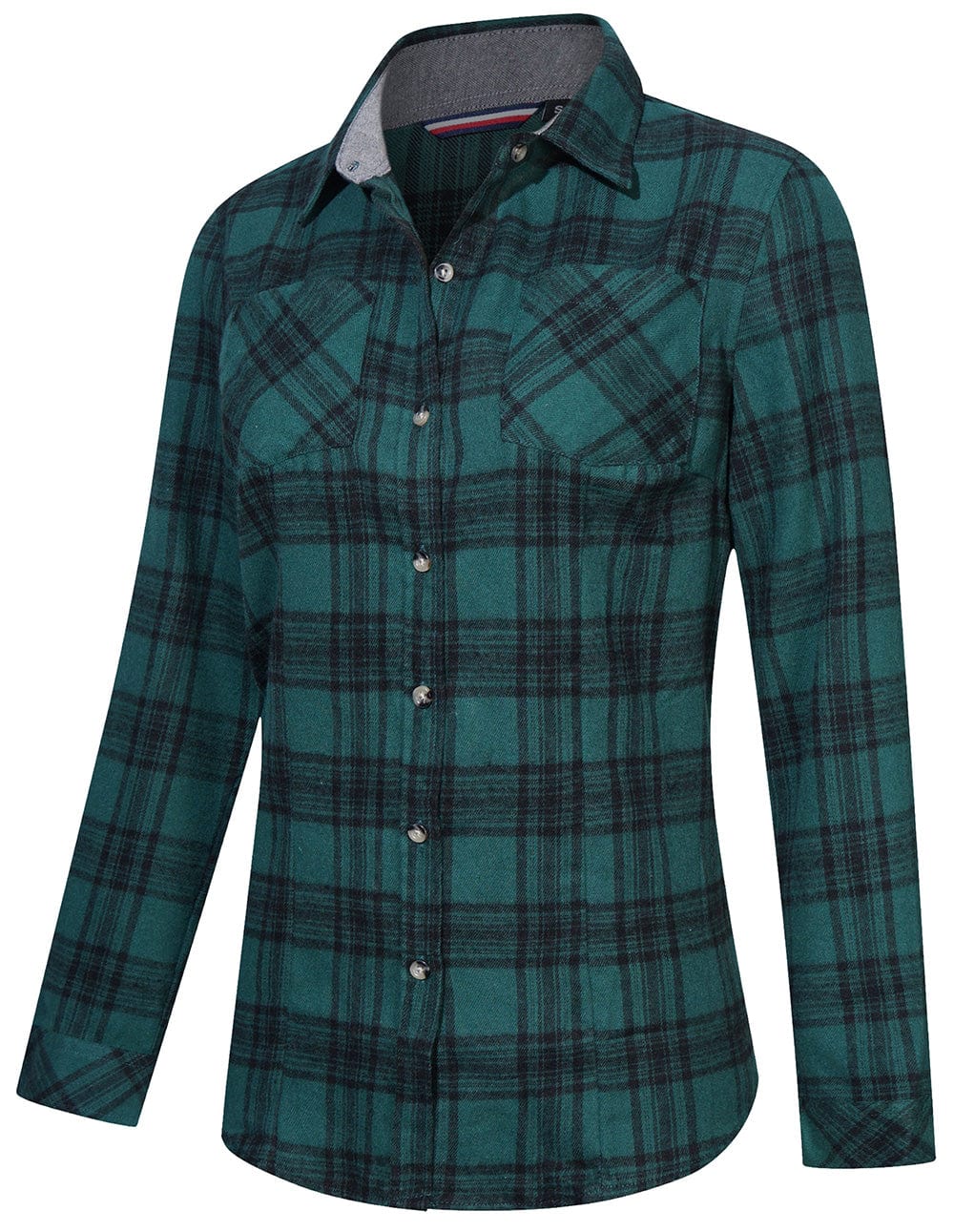 Flannel Shirt Women Tailored Cotton Plaid