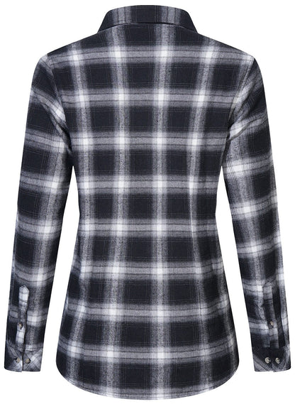 Flannel Shirt Women Tailored Cotton Plaid