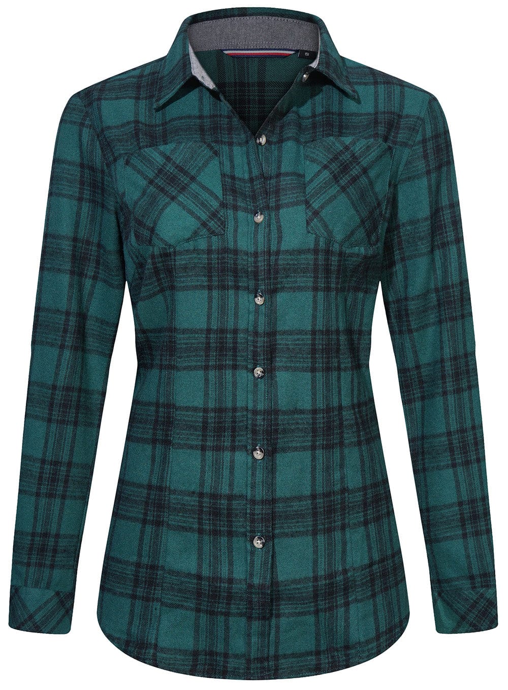 Flannel Shirt Women Tailored Cotton Plaid