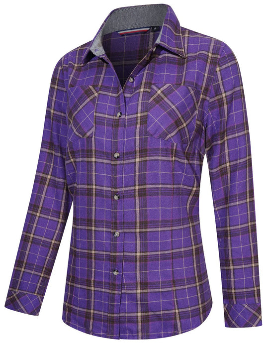 Flannel Shirt Women Tailored Cotton Plaid
