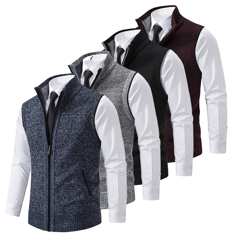 Fleece Vest Sleeveless Timeless Textured Comfortable