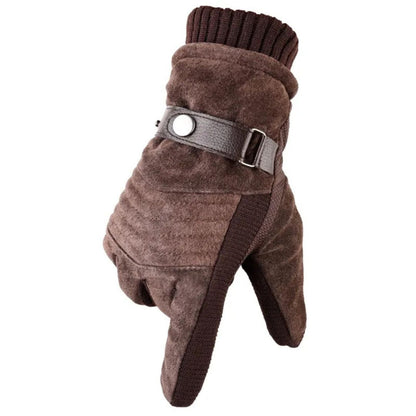 Gloves Men's Insulated Touchscreen Leather Strap