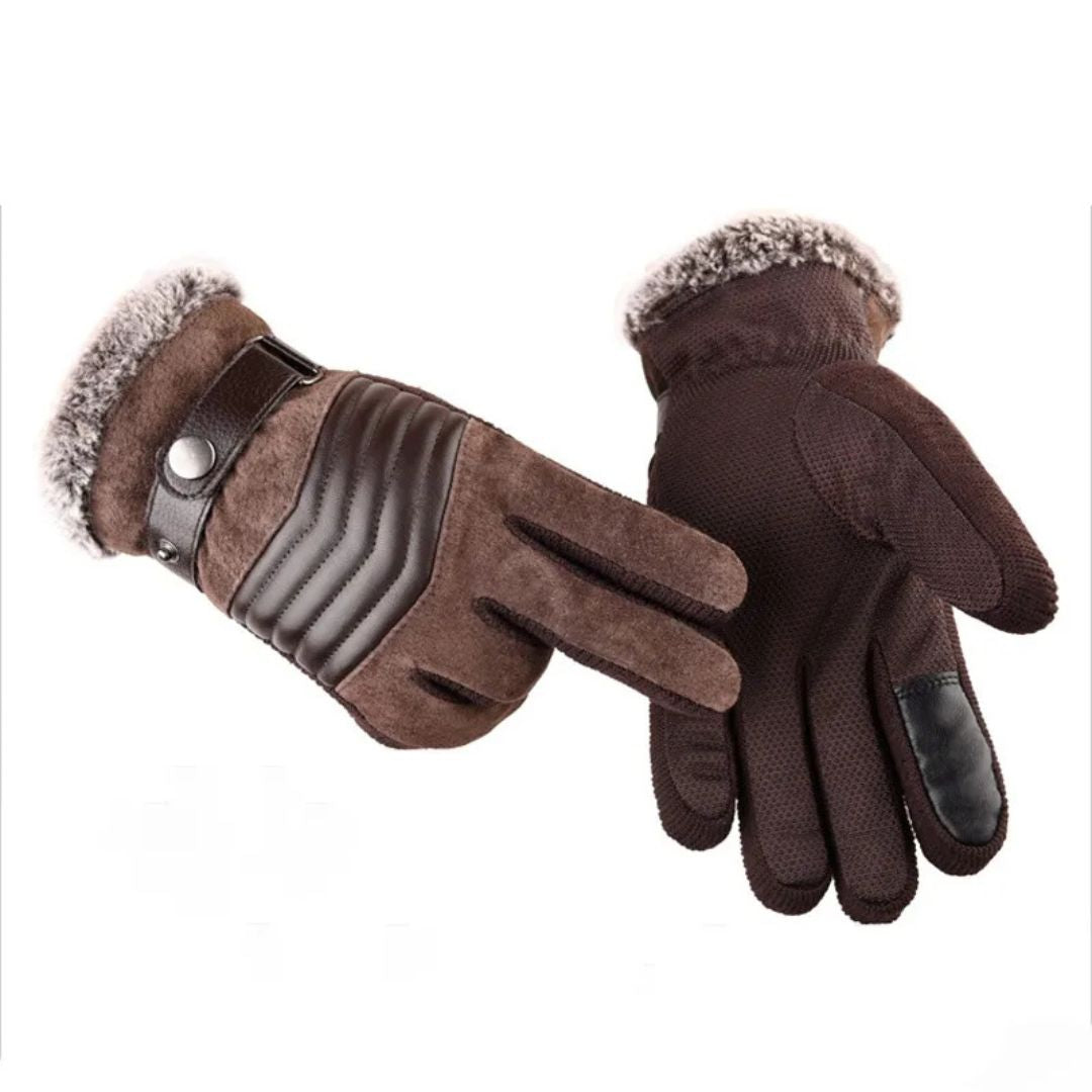 Gloves Men's Insulated Touchscreen Leather Strap