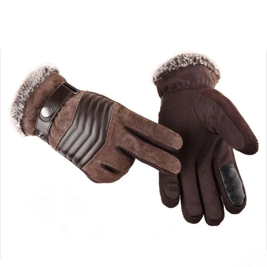 Gloves Men's Insulated Touchscreen Leather Strap