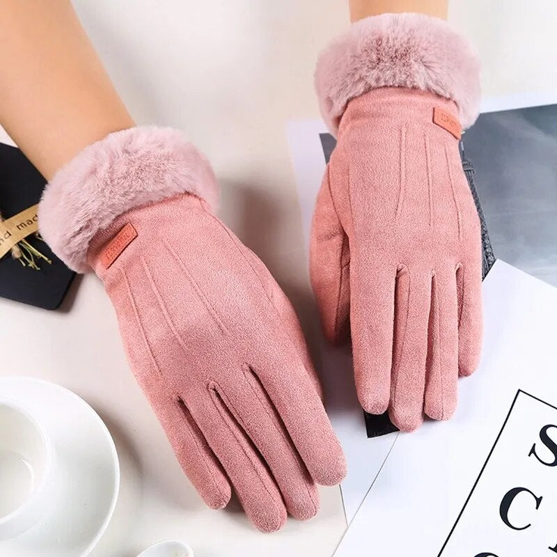 Gloves Women's Touchscreen Faux Fur Cuff