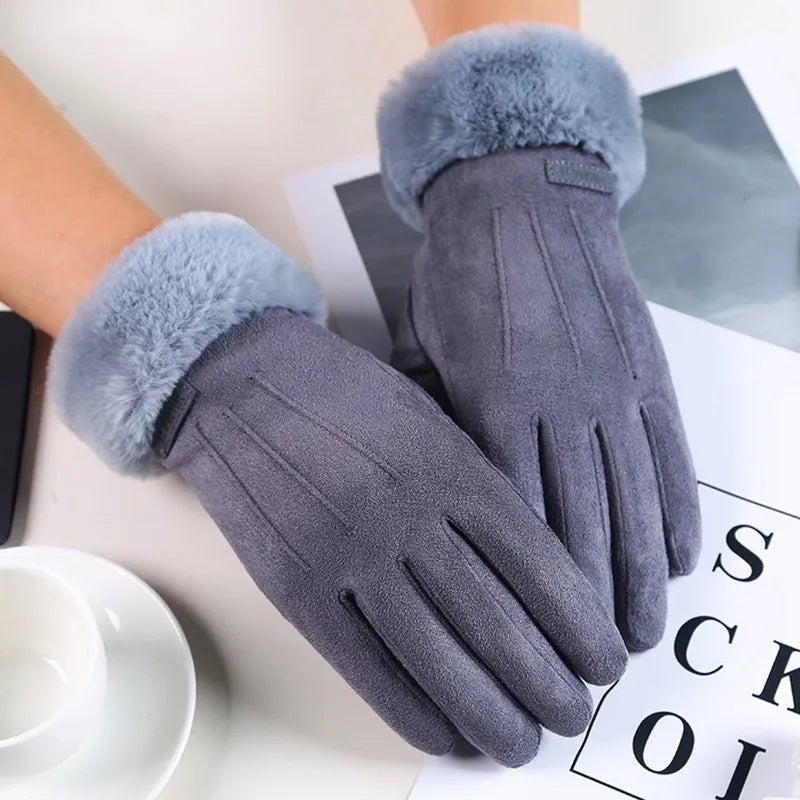 Gloves Women's Touchscreen Faux Fur Cuff