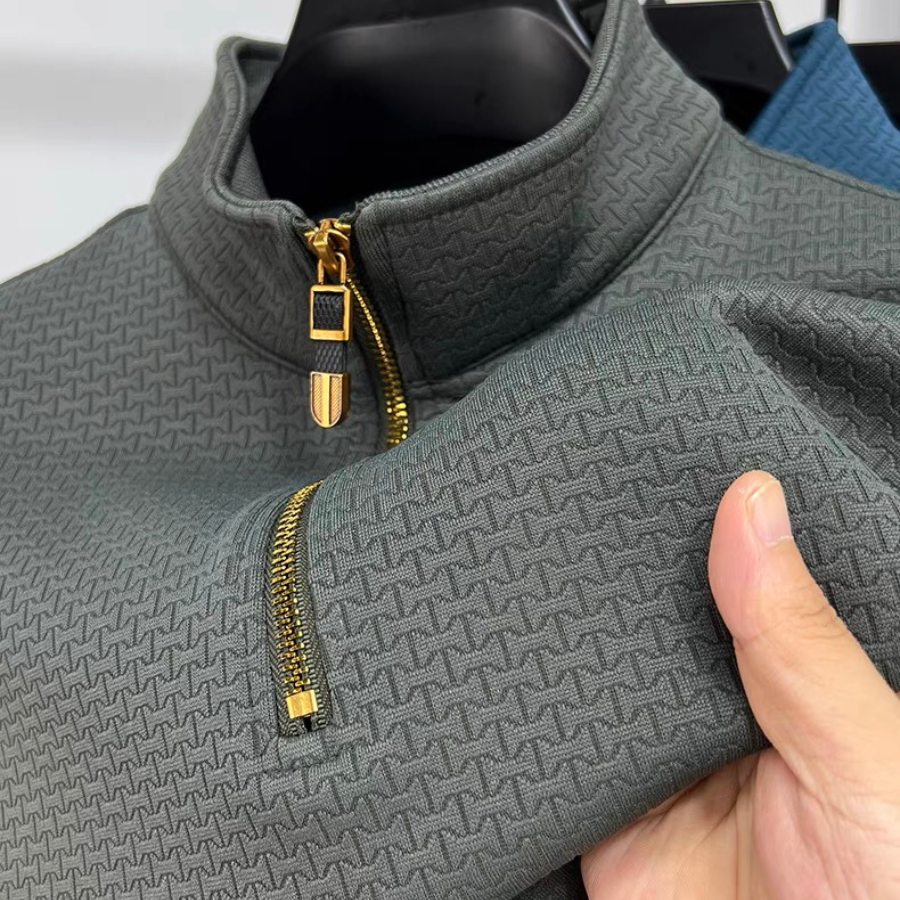 Half Zip Cotton Pullover Soft Interior