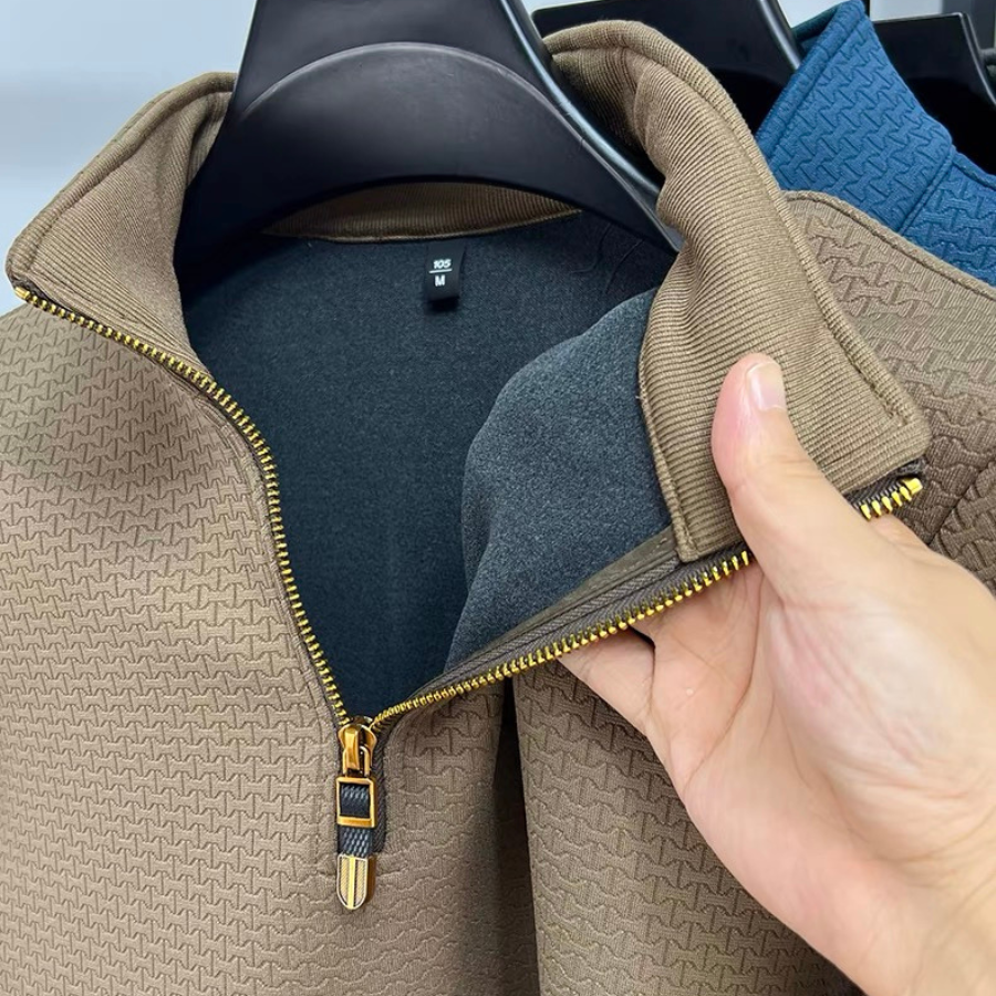 Half Zip Cotton Pullover Soft Interior
