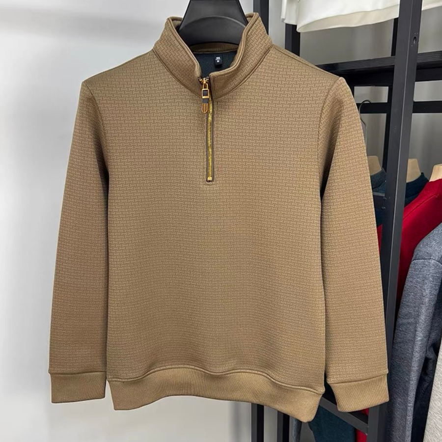 Half Zip Cotton Pullover Soft Interior