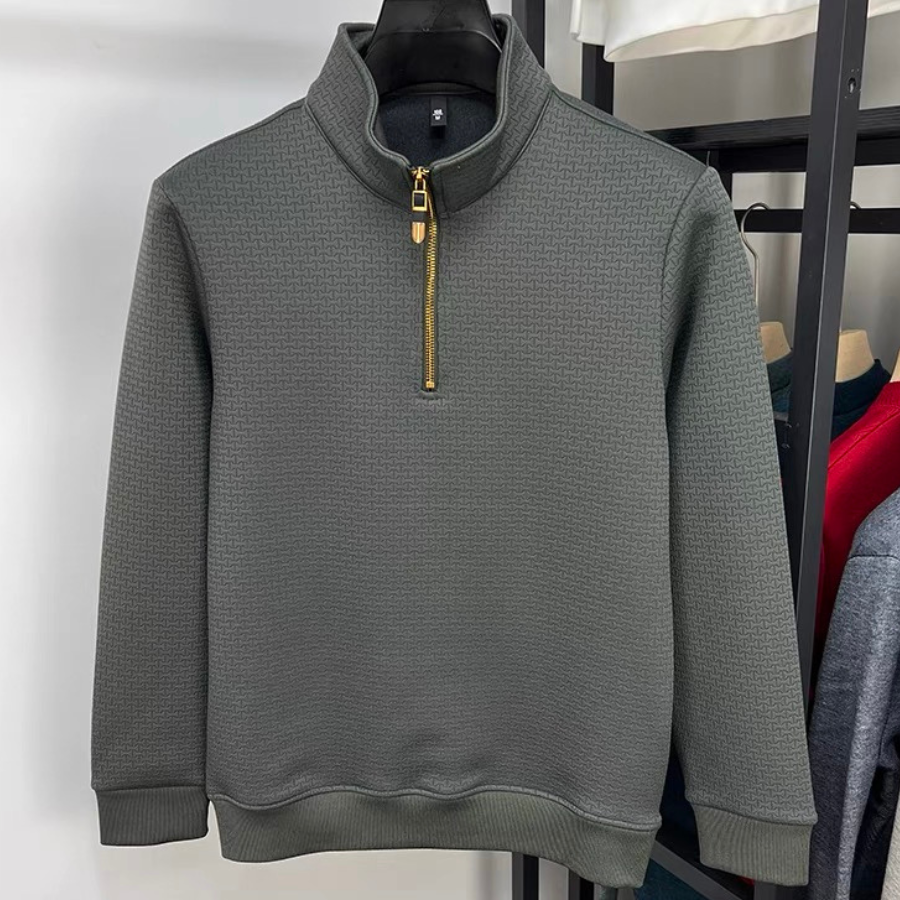 Half Zip Cotton Pullover Soft Interior