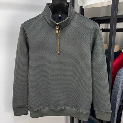 Half Zip Cotton Pullover Soft Interior