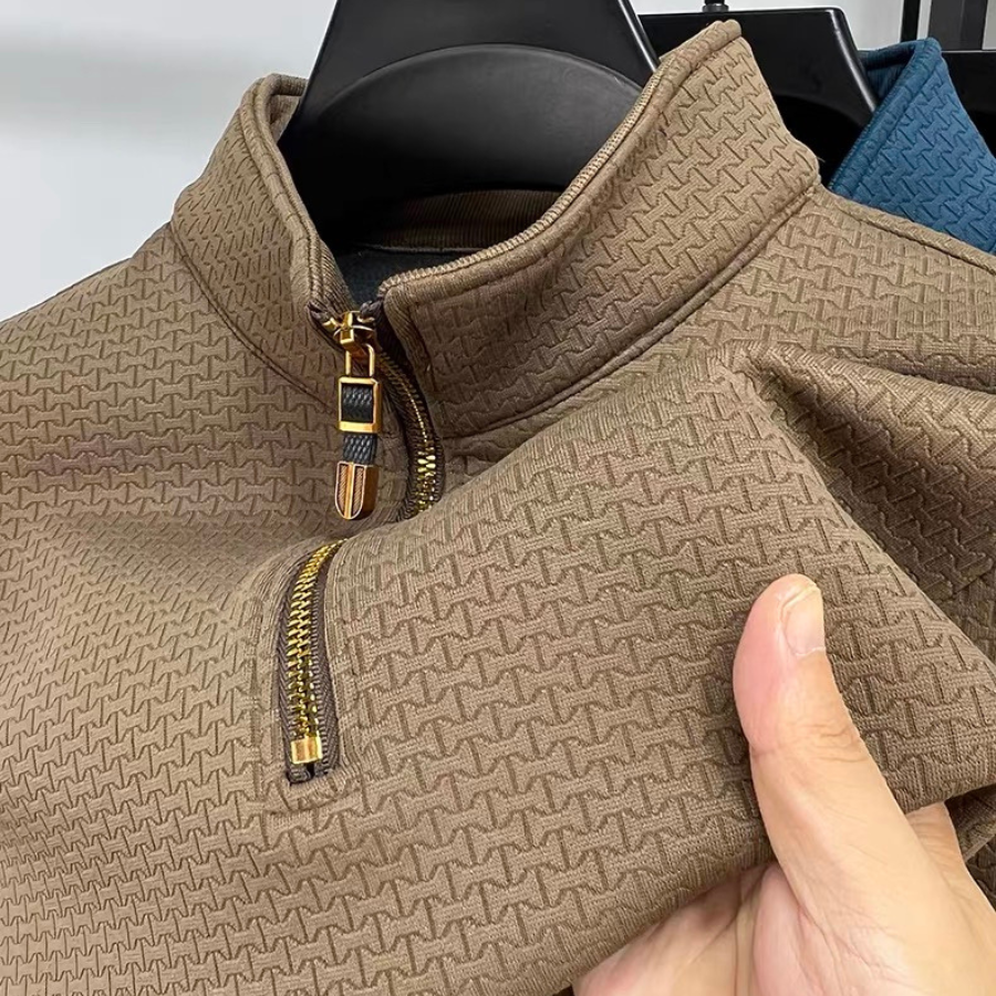 Half Zip Cotton Pullover Soft Interior
