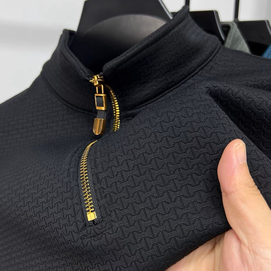 Half Zip Cotton Pullover Soft Interior