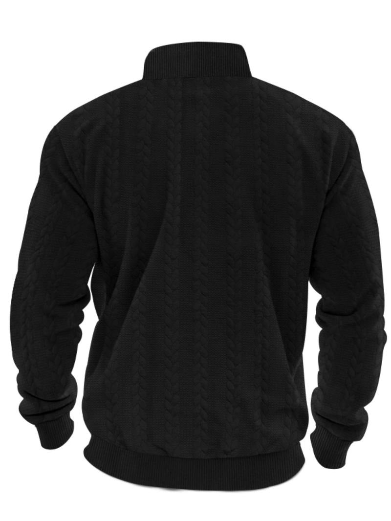 Half Zip Pullover Structured Collar Brushed Interior