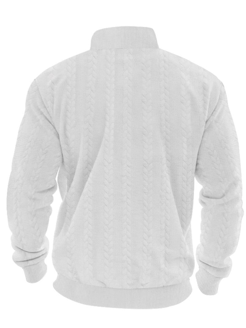 Half Zip Pullover Structured Collar Brushed Interior