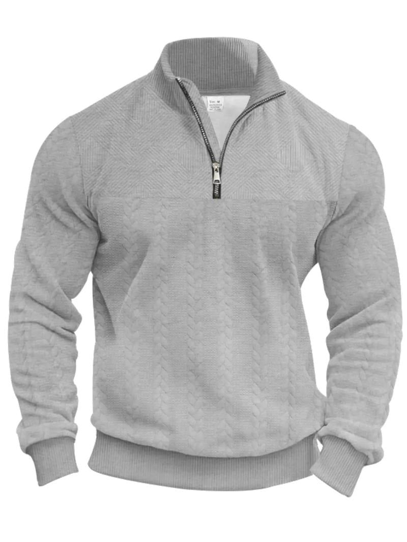 Half Zip Pullover Structured Collar Brushed Interior