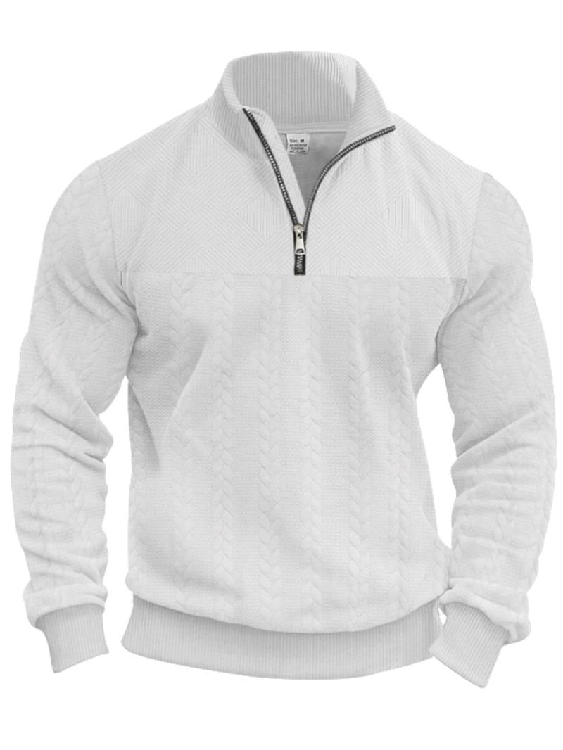 Half Zip Pullover Structured Collar Brushed Interior