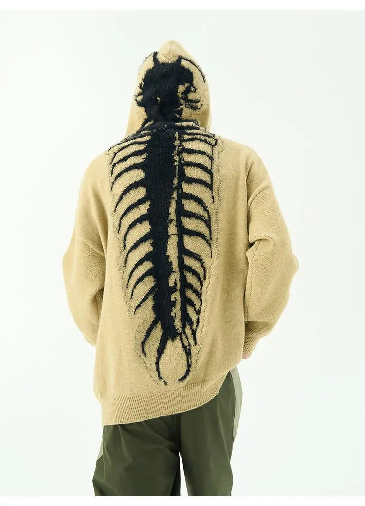 Hoodie Slouchy Handcrafted Wool Knit