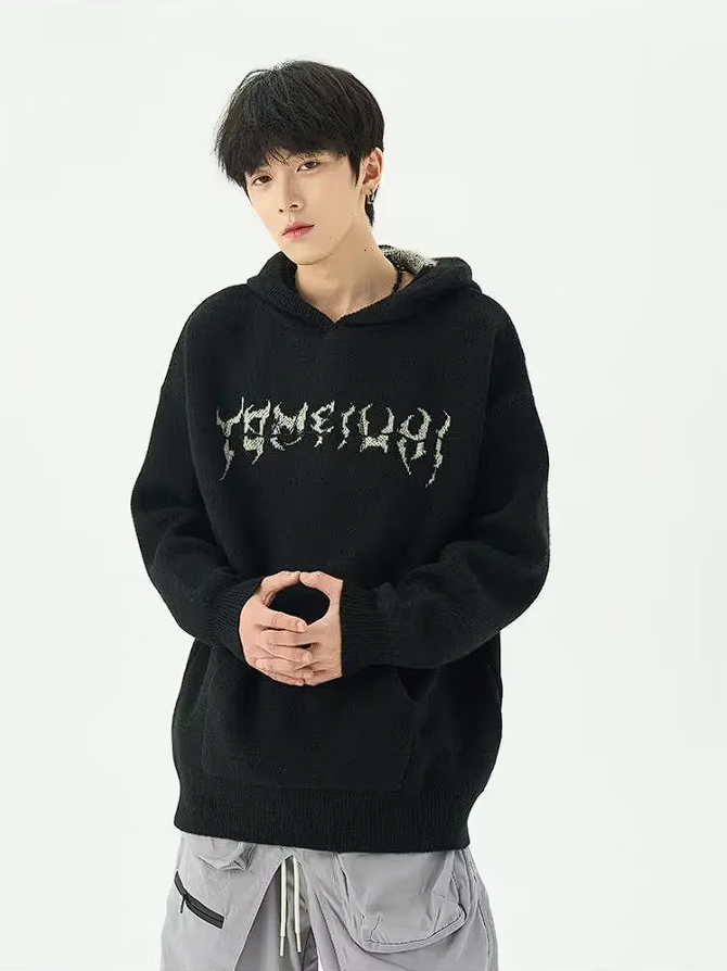 Hoodie Slouchy Handcrafted Wool Knit